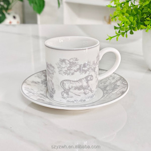 Ensemble de 12 tasses à expresso italiennes à motif de tigre créatif, tasses à thé de restaurant, 70 ml, bouche ronde - Product Image 4