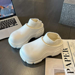 <span class=keywords><strong>Mules</strong></span> en fourrure à talon compensé, chaussures à enfiler en polaire tendance, antidérapantes, <span class=keywords><strong>mules</strong></span> en fourrure pour l'hiver - Product Image 5