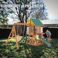 Toboggan en plastique et en bois de haute qualité pour aire de jeux extérieure, installations de divertissement non motorisées pour enfants
