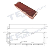 Radiadores de refrigeración líquida para computadora de 240 mm, radiador de CPU de cobre para refrigeración por agua, intercambiador de calor de cobre rojo completo refrigerado por agua
