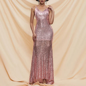Abito da sera senza maniche senza schienale di lusso di nuovo Design abito <span class=keywords><strong>rosa</strong></span> Sexy da donna con paillettes <span class=keywords><strong>oro</strong></span> - Product Image 5