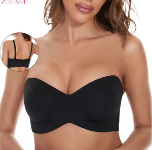 Sujetadores sin Tirantes Antideslizantes Populares, <span class=keywords><strong>Sujetador</strong></span> Push-Up para Bustos Más Grandes con Ajuste Sin Costuras, Top Halter <span class=keywords><strong>Invisible</strong></span> Anti-Exposición para Mujer - Product Image 1