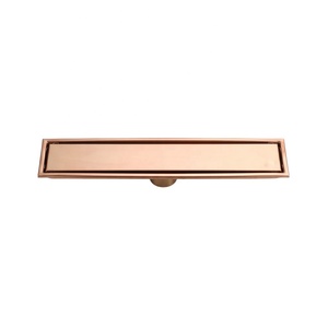 Desagüe de Ducha Rectangular Moderno de Acero Inoxidable Color Oro Rosa, Desagüe de <span class=keywords><strong>Piso</strong></span> Largo Invisible Vertical 2 <span class=keywords><strong>en</strong></span> 1 para Baño - Product Image 1
