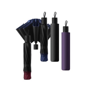Parapluie pliant à trois sections, 12 baleines, cadre en alliage, ouverture manuelle, protection solaire et pluie, utilisation en voyage, design minimaliste - Product Image 3