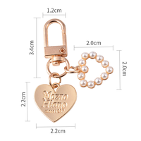 Personnalisé 3D Métal Alliage de Zinc Paillettes Mignon Coeur Perle Porte-clés Acssesoriess Diy Tendance Mer Plage Perle Coquillage Concha Porte-clés
