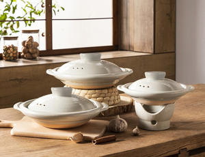 Yeni Tasarım 2'si 1 Arada Siyah Çift Kulaklı Saplı Seramik Toprak Tencereler, Seramik Kapaklı Fırına Dayanıklı Döküm Pişirme Gereçleri ile Güveç Pişirmek İçin - Product Image 6