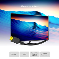 Kabel HDMI 2.0 4K Grosir Pabrik, Kecepatan Tinggi 18Gbps, Siap 3D, Selubung PVC, Berlapis Emas, untuk Monitor