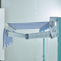 Auvent de jardin, de patio ou de villa, moderne, en alliage d'aluminium rétractable de 5 m, personnalisable, revêtement en polyester anti-UV PVDF, manuel