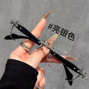 Lunettes de lecture sans monture en acier inoxydable, unisexes, protection contre la lumière bleue, lentilles PC haute définition, prêtes à l'emploi pour les personnes d'âge moyen et - Product Image 3