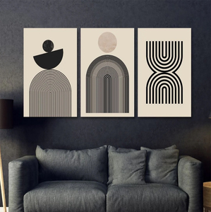 Đơn giản hiện đại Bắc Âu phóng túng tường trang trí bức tranh tường nghệ thuật trang trí dòng sơn gia đình vải sơn màu đen và trắng - Product Image 3