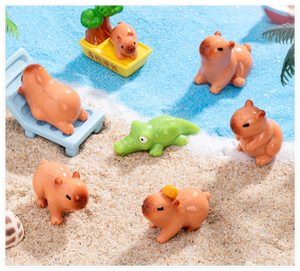 3D resina carpincho pequeño kawaii juguetes estatuilla animal bonsai decoración para niños chico educación pastel Topper jardinería <span class=keywords><strong>acuario</strong></span> - Product Image 4