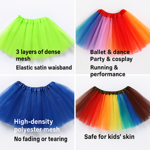 Falda Tutú de 3 Capas para Niñas para Ballet, Danza, Fiesta y Correr, Disfraz Infantil, Enagua, Vestido Elegante, Faldas de Malla Coloridas al por Mayor - Product Image 2