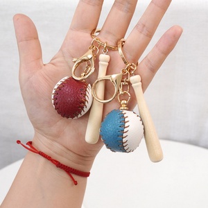 Porte-clés Mini Baseball Sportif Boshiho en Cuir PU, Souvenir Décoratif, Cadeau, Accessoire de Clés, Type Étiquette - Product Image 1