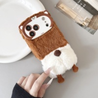 Coques de protection en peluche douce et chaude 3D mignonnes de luxe pour iPhone 11 12 13 14 15 16 17 18