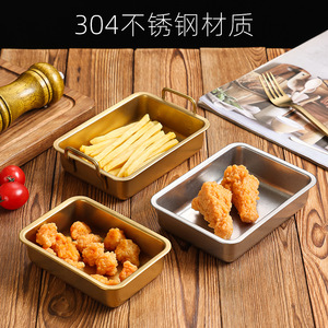 304 Stainless Steel <b>Snack</b> <b>Tray</b> With Handles For Restaurant Use Commercial Grade Dishwasher Safe - Product Image 2