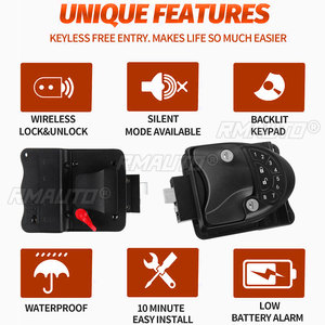 Serrure de porte sans clé pour camping-car, serrures de porte électriques sans clé pour caravane avec 2 télécommandes, verrouillage et mode silencieux - Product Image 5