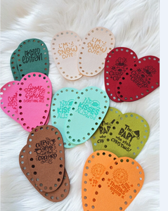 Etiquetas personalizadas de 1,4mm, microgamuza grabada con láser, suelas de botín de bebé, parches de cuero sintético con láser, gamuza láser, gamuza Pu - Product Image 5