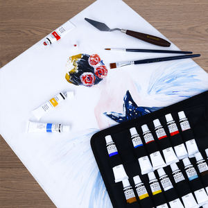 Pinceles <span class=keywords><strong>de</strong></span> pintura acrílica con tablero, pincel, paleta para artistas y niños, 38 Uds. - Product Image 5