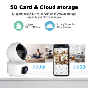 Wifi không dây ống kính kép 2MP IP tầm nhìn ban đêm trong nhà <span class=keywords><strong>CCTV</strong></span> Home an ninh màn hình bé PTZ Bộ nhớ lưu trữ thẻ - Product Image 5