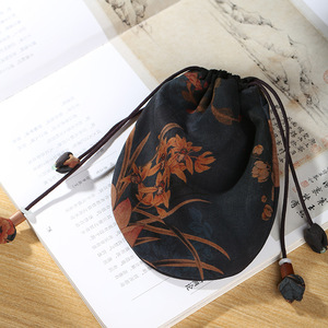 Chinese Style Handmade Satin Coin Purse <b>Mini</b> Wrist Strap Women's Bag Jewelry Cosmetic Storage <b>Pouch</b> - Product Image 4