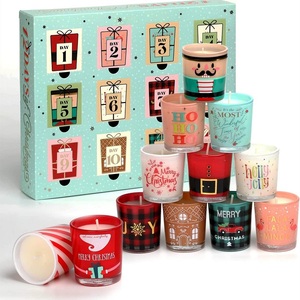 Huaming Esthétique Court Aroma Therapy Bougie Set Parfum Cire De Soja De Noël 12 pcs Bougies Parfumée À La Main Avec Parfum Unique