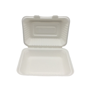 Disposable Compostable Biodegradable Bagasse Sugarcane Take Away Clamshell <strong>PET</strong> Bamboo Food Lids Parties Weddings Dinners - Product Image 1