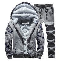 Ensemble de survêtement décontracté deux pièces pour homme Coldker, col montant doublé, imprimé, chaud et tendance