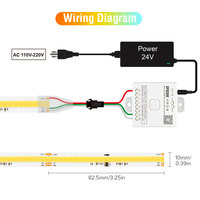 Bande Led Flexible CCT réglable 2700K à 6500K gradation cri 90 cob double couleur température cob bande led cob