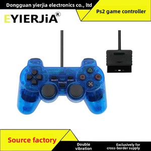 Kontroler Game PS2 Langsung dari Pabrik Bahan ABS Tombol Bergaya Kepingan Salju Berkabel Motor Ganda Getaran Ganda Transparan Berwarna-warni