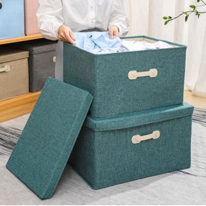 Foldable Wardrobe Organizer Bin Cotton Linen Storage <b>Box</b> for Clothes Toys <b>Book</b> - Product Image 1
