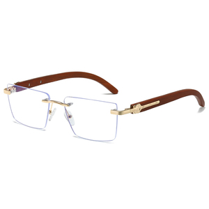 Lunettes <span class=keywords><strong>de</strong></span> <span class=keywords><strong>vue</strong></span> sans monture <span class=keywords><strong>en</strong></span> bambou et <span class=keywords><strong>bois</strong></span> 2026, <span class=keywords><strong>de</strong></span> marque, anti-lumière bleue, pour hommes d'affaires, verres sans monture, pour myopie - Product Image 6