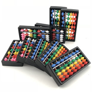 Рекламный портативный soroban, маленькие детские игрушки, радужные бусины, цветные 7 стержней, пластмассовый Абак - Product Image 2