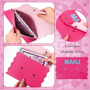 PU Leather Credit Card Mahjong Storage Bag <b>Wallet</b> Envelope Style Mahjong Card Clutch <b>Holder</b> Pouch Mahjong Card Cover Case - Product Image 2