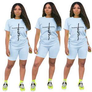 Set pelari lengan pendek dua potong baru 2022 Set pendek pengendara sepeda motor Set 2 potong pakaian dua potong - Product Image 5