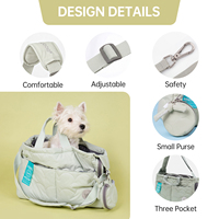 Sac de transport étanche pour animaux de compagnie, sac à bandoulière pour chien avec poches, sangle réglable, sac de voyage pour petit chien ou chat, porte-animaux