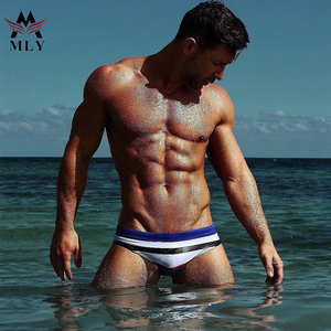 Costume da Bagno <span class=keywords><strong>Uomo</strong></span> Personalizzabile con Logo, Tinta Unita, per l'Estate - <span class=keywords><strong>Slip</strong></span> e Pantaloncini da Nuoto da <span class=keywords><strong>Uomo</strong></span> all'Ingrosso - Product Image 2