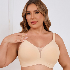<span class=keywords><strong>Reggiseno</strong></span> minimizzatore <span class=keywords><strong>push</strong></span>-<span class=keywords><strong>up</strong></span> senza ferretto, sottile, senza cuciture, traspirante, a V profonda, a doppia rete, per taglie forti da donna, ODM/OEM - Product Image 4