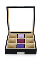 Boîte de rangement pour cravates en bois de luxe pour hommes Sonny Custom Logo, 9 compartiments, pour chaussettes, ceintures, nœuds papillon