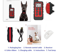 Elektrisches Hundetrainingshalsband mit Vibration, Anti-Bell-Kontrolle, Wiederaufladbar, Fernbedienung, Wasserdichtes Halsband für Hunde