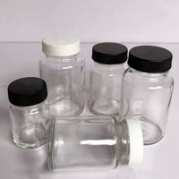 60ml 75ml 100ml pharmaceutique clair large bouche pilule capsule bouteille médecine verre tablette pots