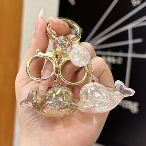 <span class=keywords><strong>Anime</strong></span> Cartoon Acryl Transparenter Kleiner Delfin Schlüsselanhänger Niedlicher Bubble-Style Einfarbiger Auto-Charm 6cm Anpassbares Logo - Product Image 4