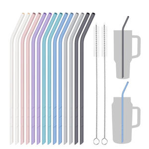 Pajitas de Silicona Extra Largas, Reutilizables, Cortables, Flexibles, Seguras, Libres de BPA, Resistentes a Altas Temperaturas, Marca FST, para el Hogar, Bar, Viajes - Product Image 1