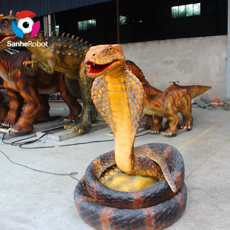 Adventure Park Realistic Robot Snake Animatronic Animal Moving Life Size Snake Replicas for Zoo