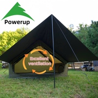 Tente de camping gonflable professionnelle pliable de 6,3 m², grand espace avec auvent, 1 porte ouverte et grand hublot avec 2 aérations
