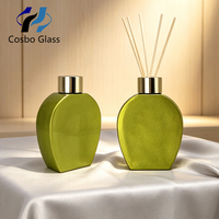 Bouteille en verre vert OEM/ODM de 50 ml et 100 ml pour diffuseur à bâtonnets, vide, de luxe, directement de l'usine