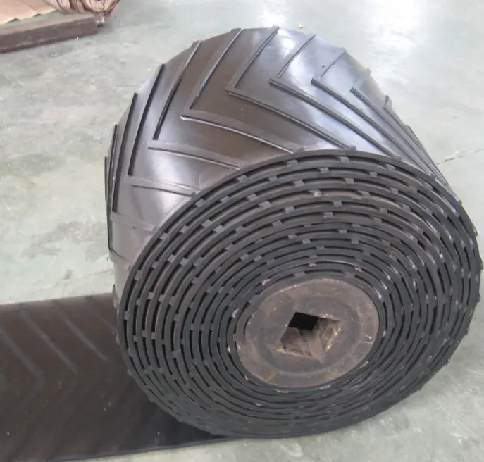 customized heat resistant closed v nylon canvas ep rubber chevron conveyor belt