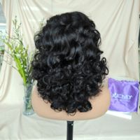 Perruques Courtes Bob Lace Front HD 13*4 Bourgogne, Ondulées Effet Mouillé, Densité 250%, Cheveux Humains Bouclés Profonds, Perruques Afro pour Femmes