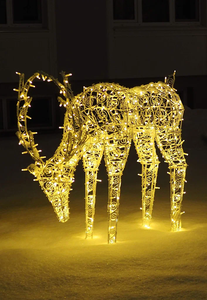 Reno 3D Grande, Impermeable IP65, Escultura de Reno LED para Interiores y Exteriores, Decoración Navideña para Festivales - Product Image 1