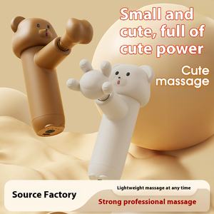 Cute Bear Electric Portable MINI High Quality Deep Tissue Fascial Muscle 4 Heads Quiet Timing Control <b>Massage</b> <b>Gun</b> One Year - Product Image 6