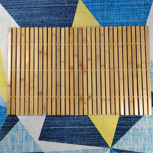 Tapis <span class=keywords><strong>de</strong></span> bain rectangulaire en bambou avec 80x50cm, antidérapant et à lamelles, tapis <span class=keywords><strong>de</strong></span> douche et <span class=keywords><strong>de</strong></span> bain pliant - Product Image 1